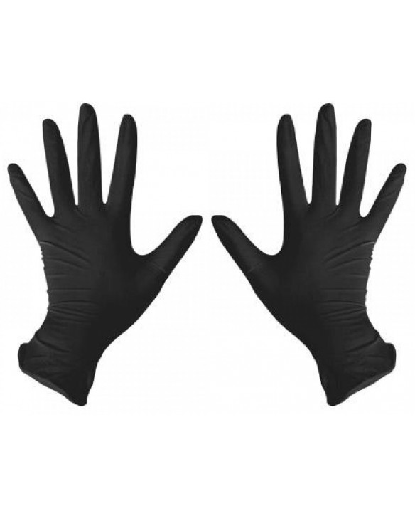 Перчатки L 8-9 DISPODENT нитрил черные 100 шт.