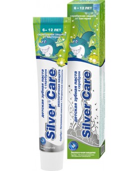 Детская зубная паста с серебром от 6 до 12 лет "Silver Care" экологичная защита 50 мл